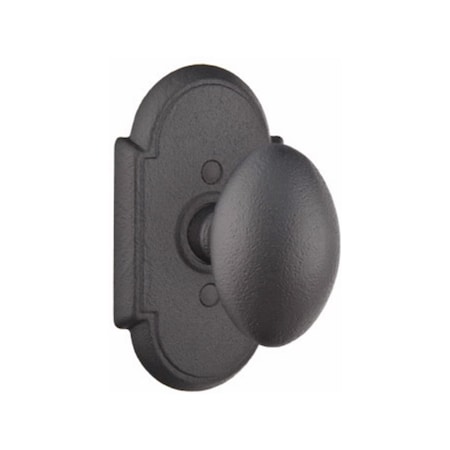 Emtek Emtek 7201SVFBS Savannah Knob Privacy Style No 1 Rose for 1-3/8 to 2 Door Flat Black Steel Finish 7201SVFBS